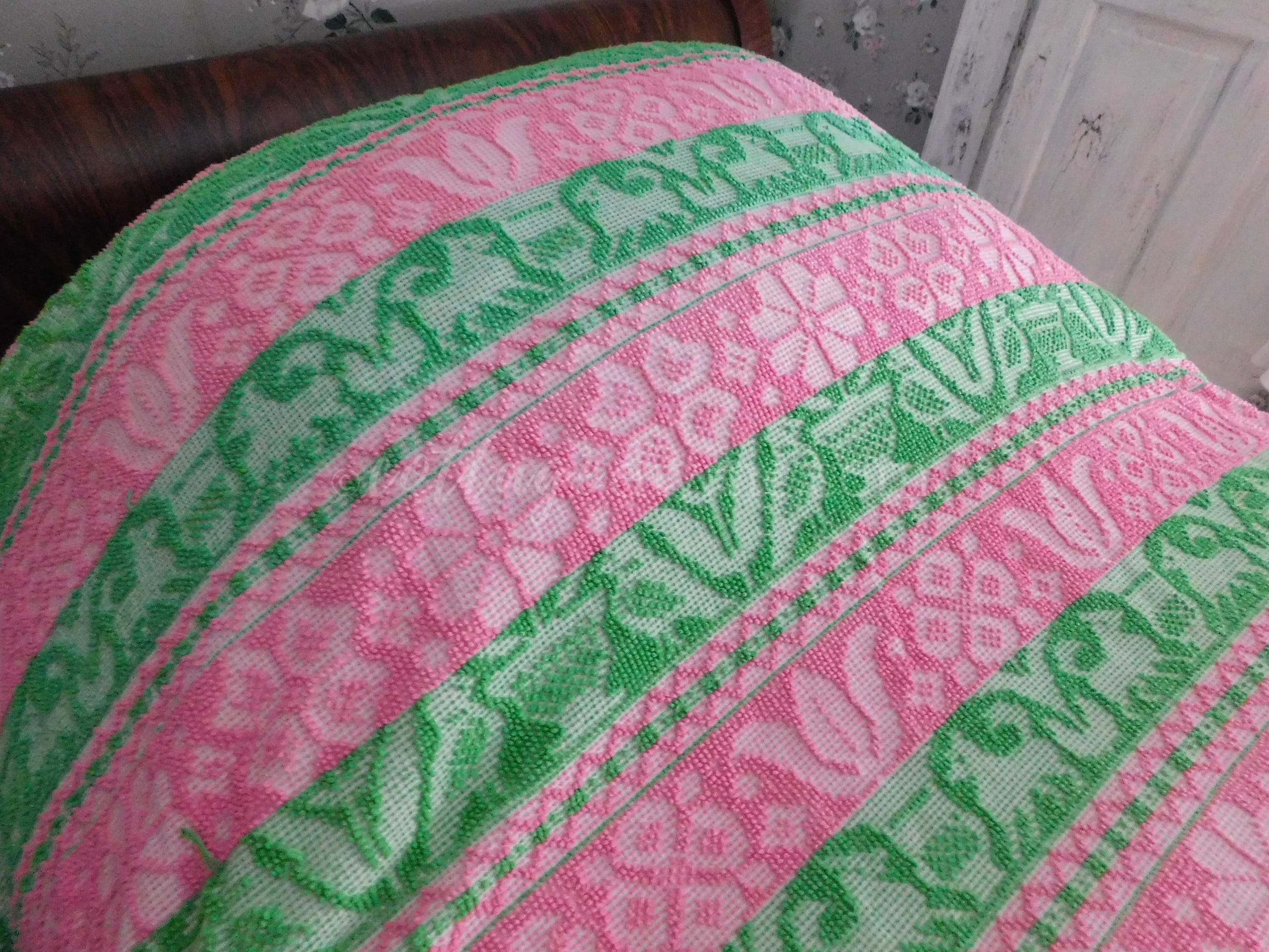 Hot Pink & Soft Cream Folk Art Pattern Throw Pillow