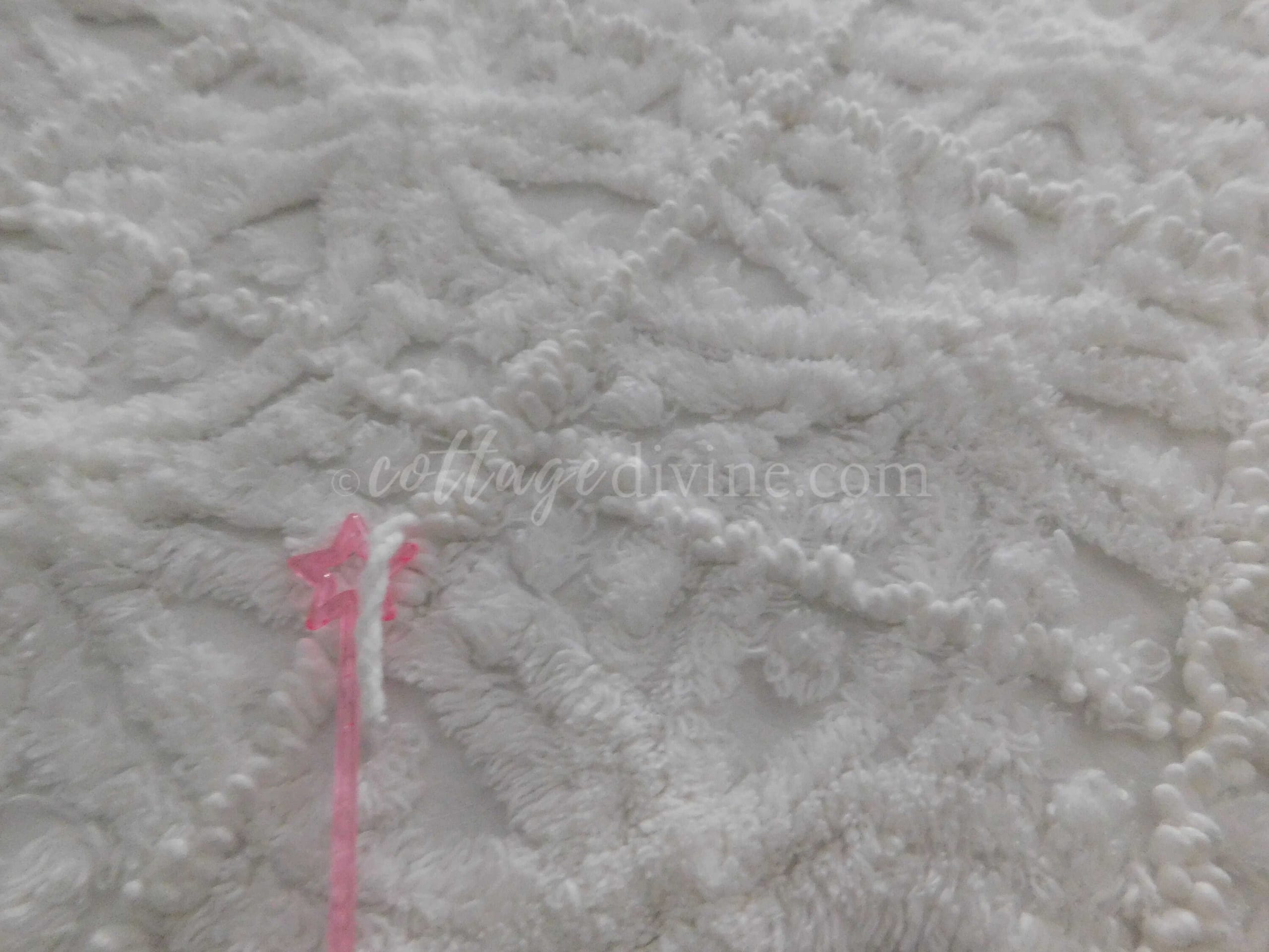 Heavenly White Vintage Chenille Bedspread, Plush Pearl Mop Tufts