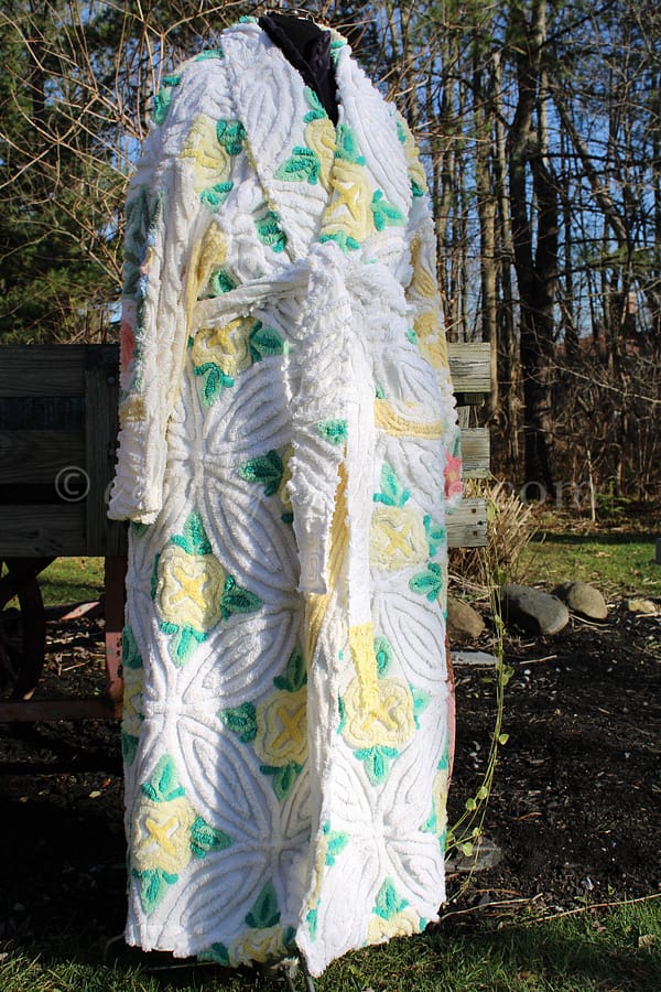 Plush Plus Size Chenille Robe, Upcycled Bathrobe from Cabbage Rose