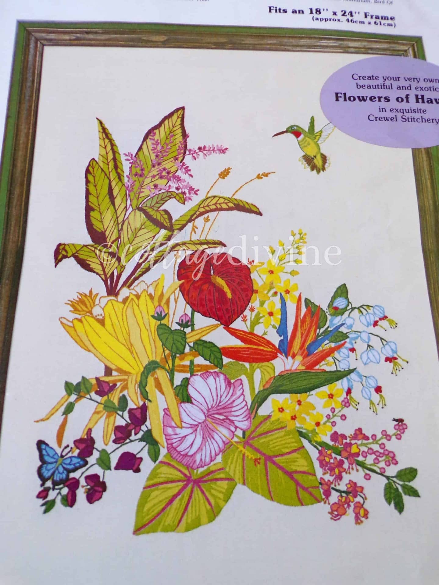 Embroidery kit 'Turquoise flowers' - Daphne's Diary