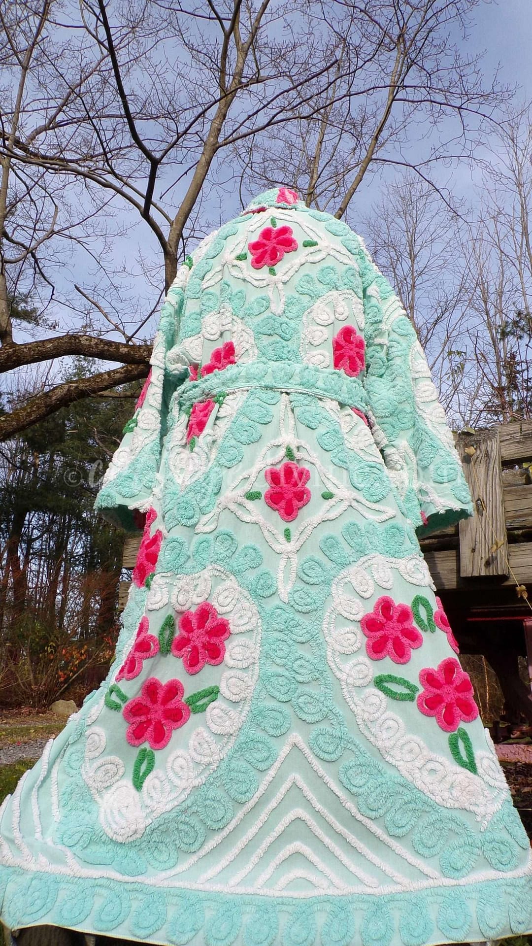 Seafoam Plus Size Chenille Robe "The Nanny" Style Bathrobe Designed